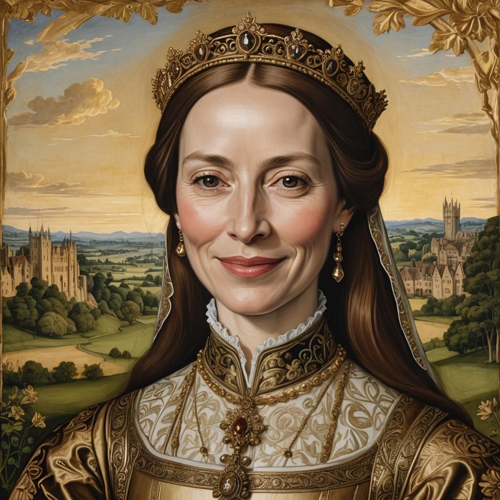 Queen Margaret Tudor: Renaissance Portrait in Oil