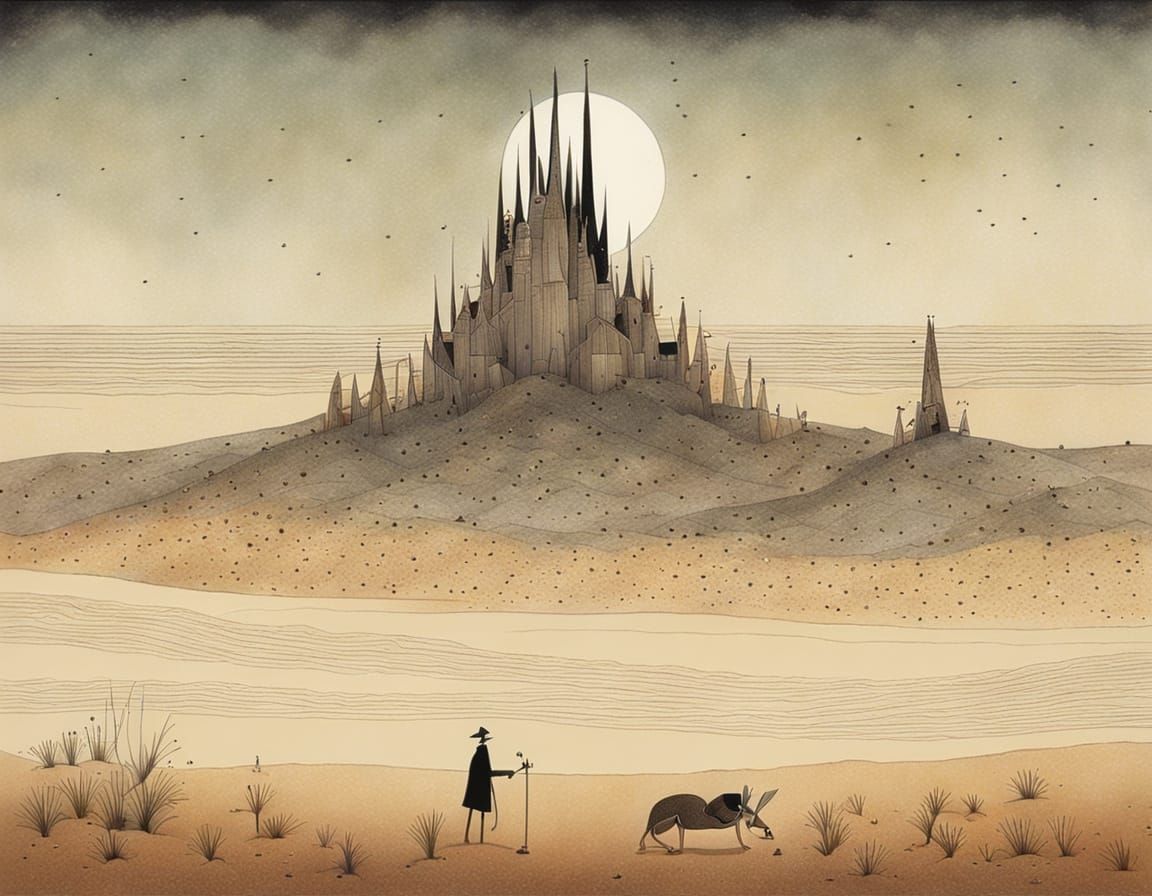 Ethereal Sand Dunes in Dreamlike Art Style