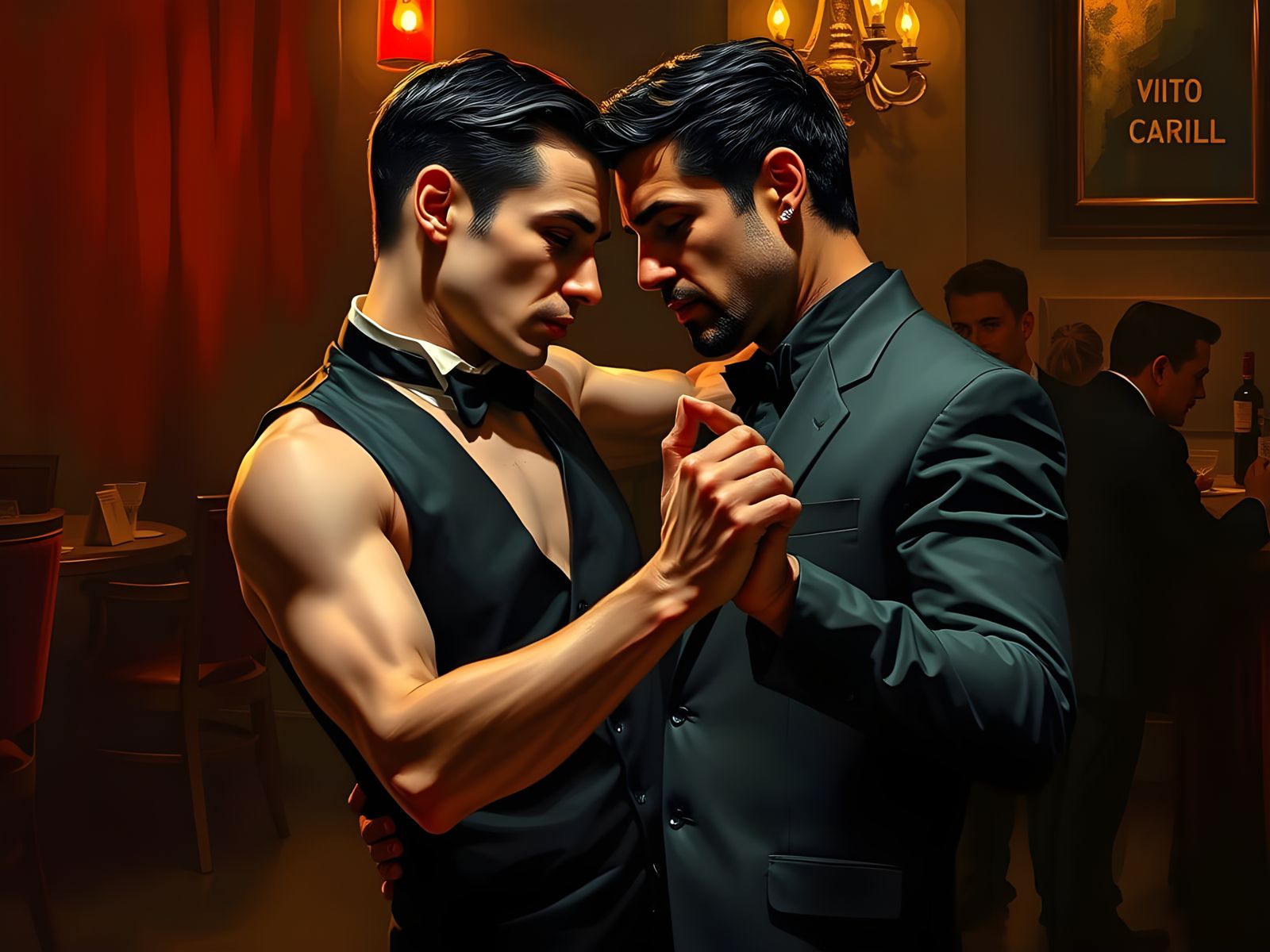 Seductive Tango Pair Dance in Argentina's 1920s Nightclub