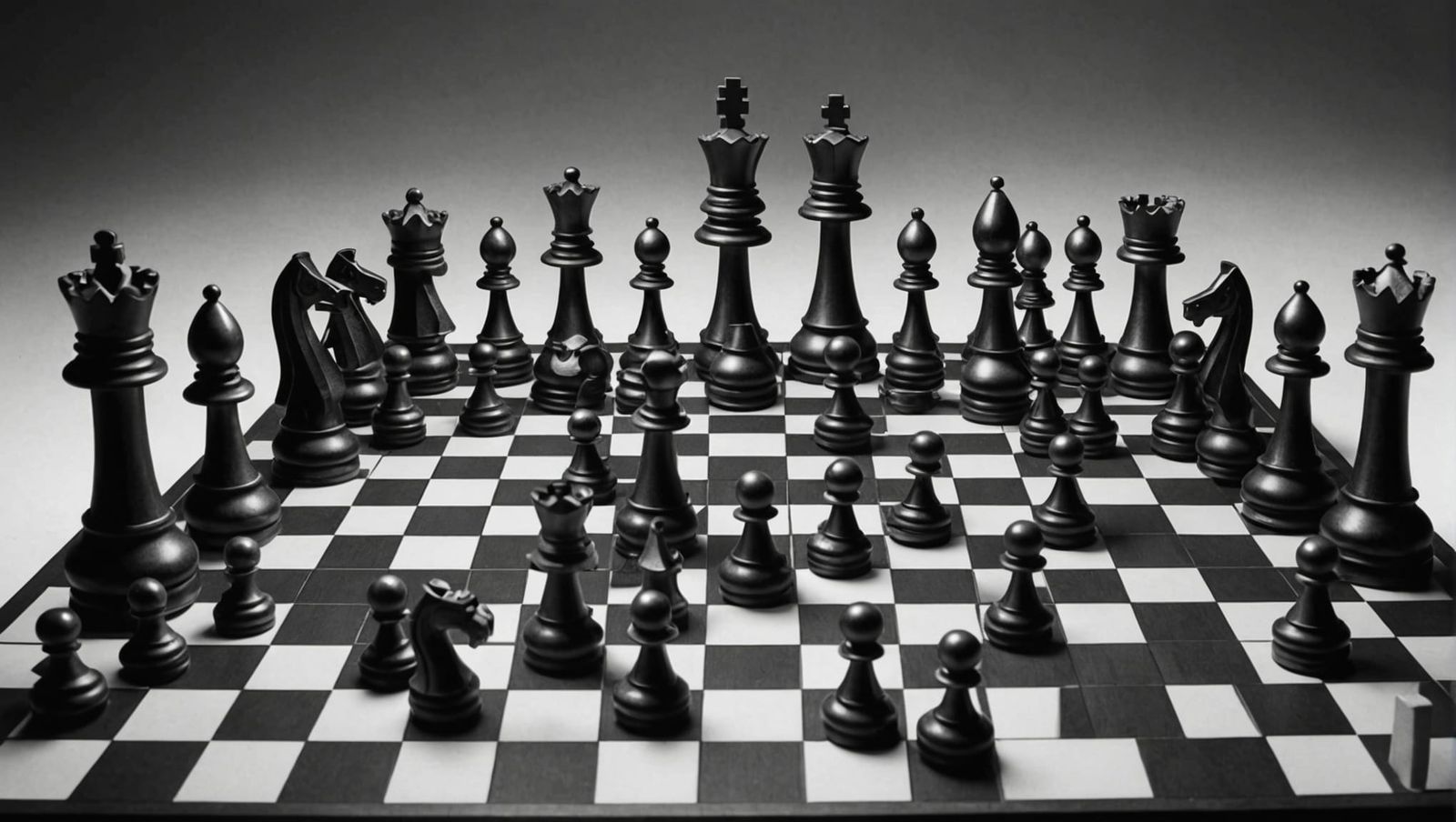 Surreal Geometric Chess Set with Optical Illusions