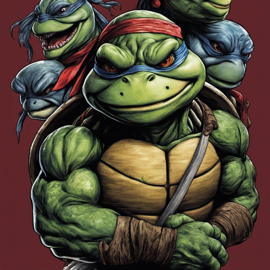 Horror Anime Turtle Portrait in Junji Ito Style