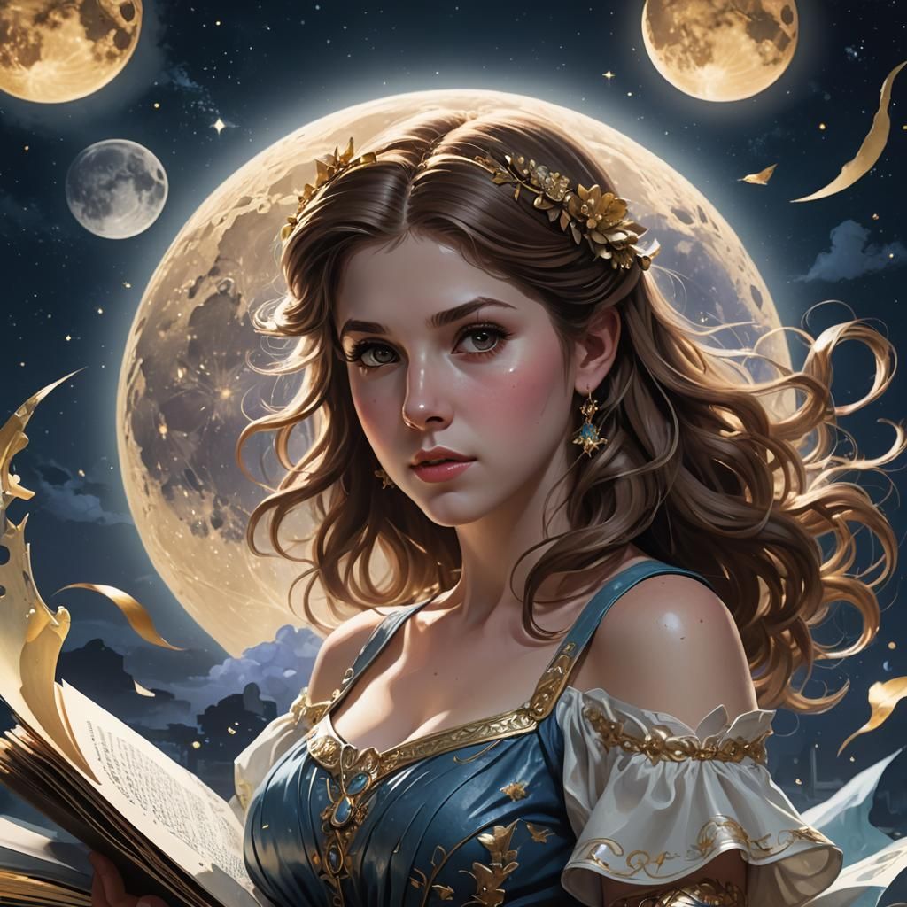 Pop-Up Book: Woman Dancing Under Moonlight