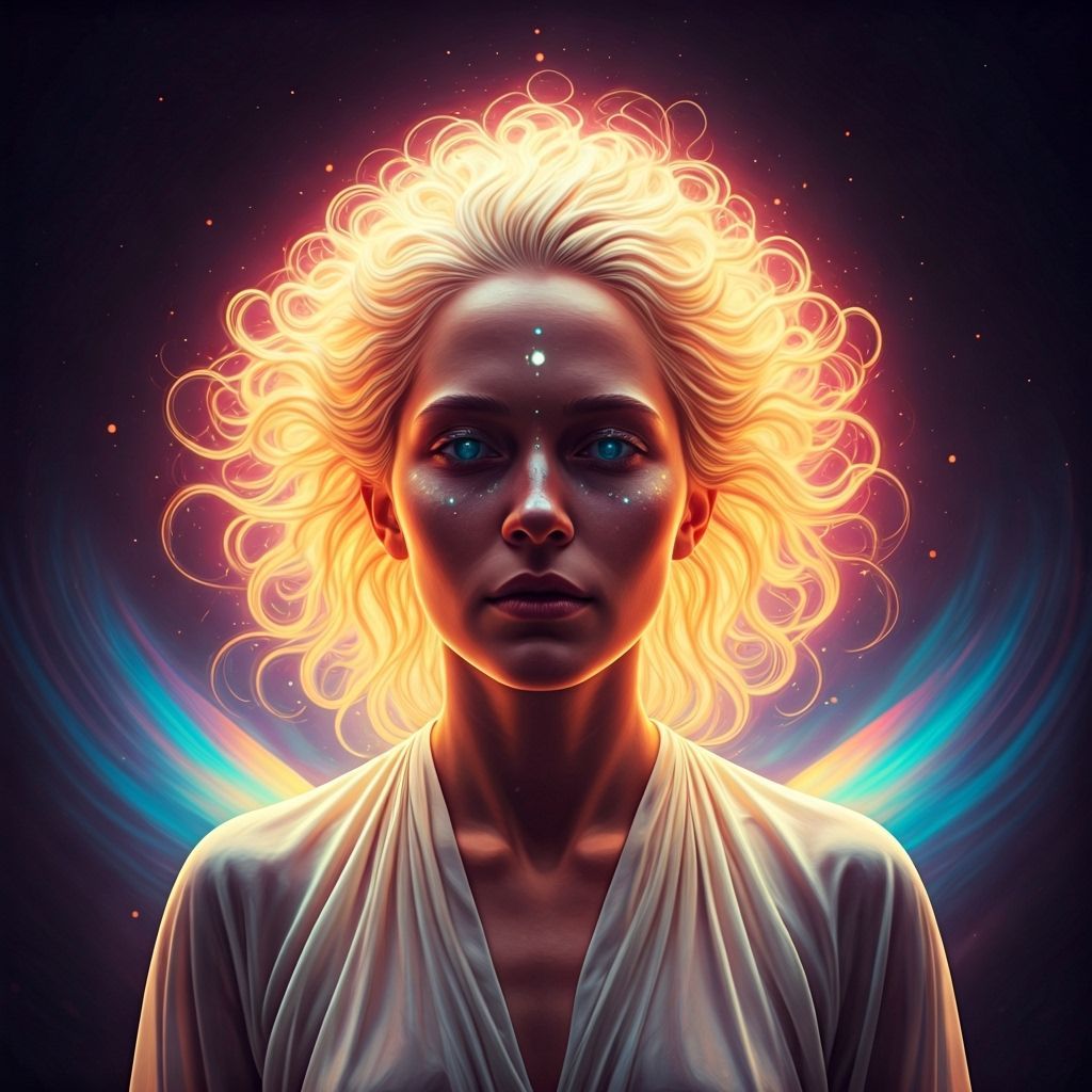 Ethereal Being in Mystical Realm, Dreamy Surreal Art