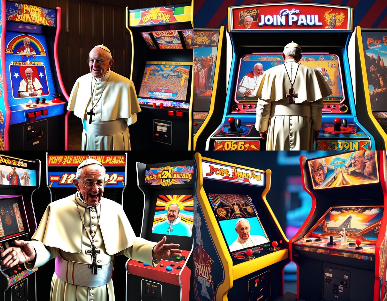 Pope John Paul II in 80s Video Arcade