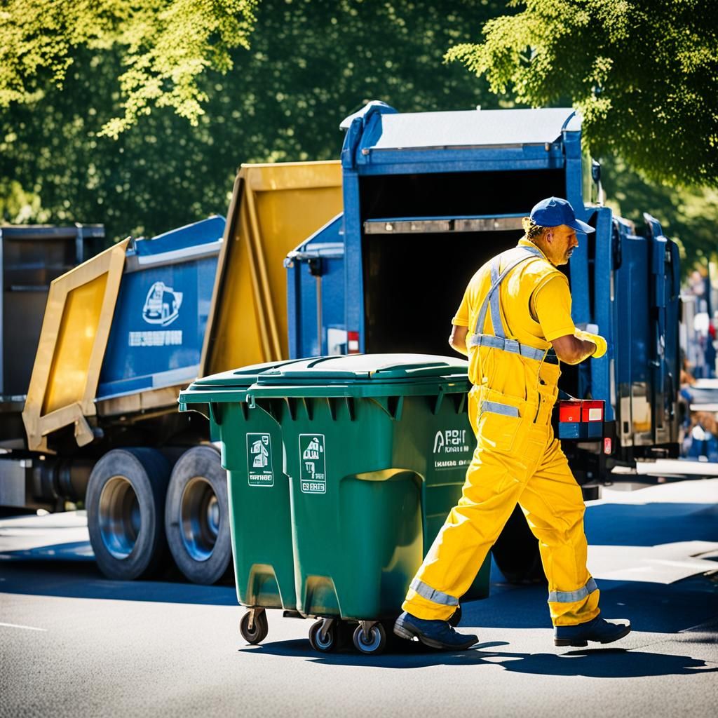 Garbage Man in Sunny Street Photography