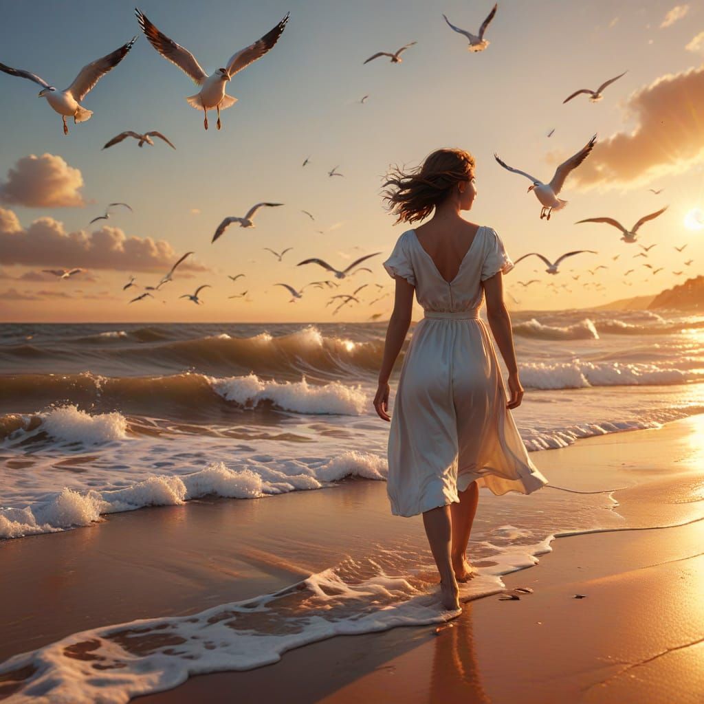 Golden Hour Beach Walk in Unreal Engine 3D