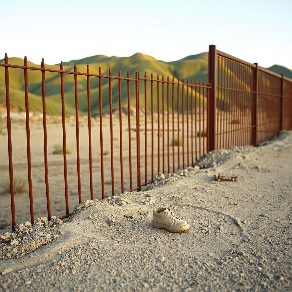 Child's Shoe at the Edge of the Desert