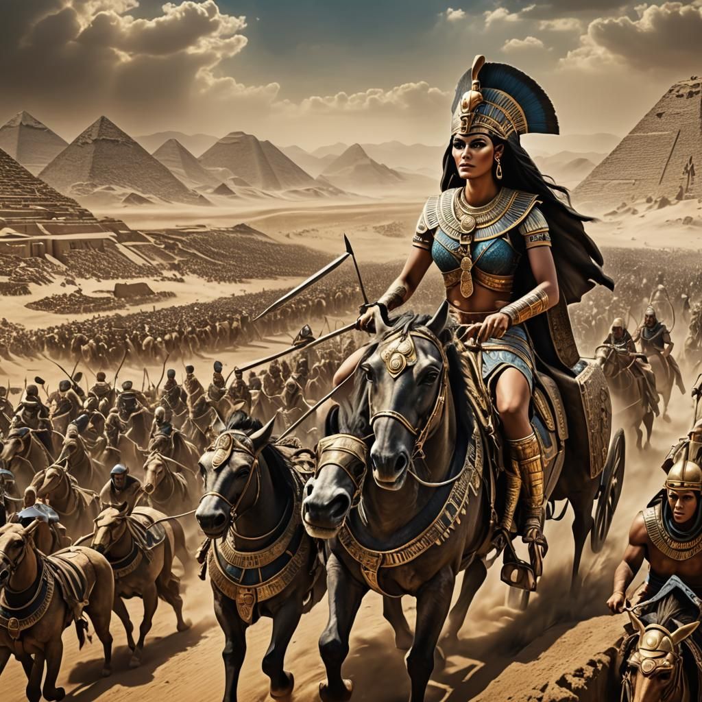 Egyptian Queen Leads Army in Neo Gothic Style