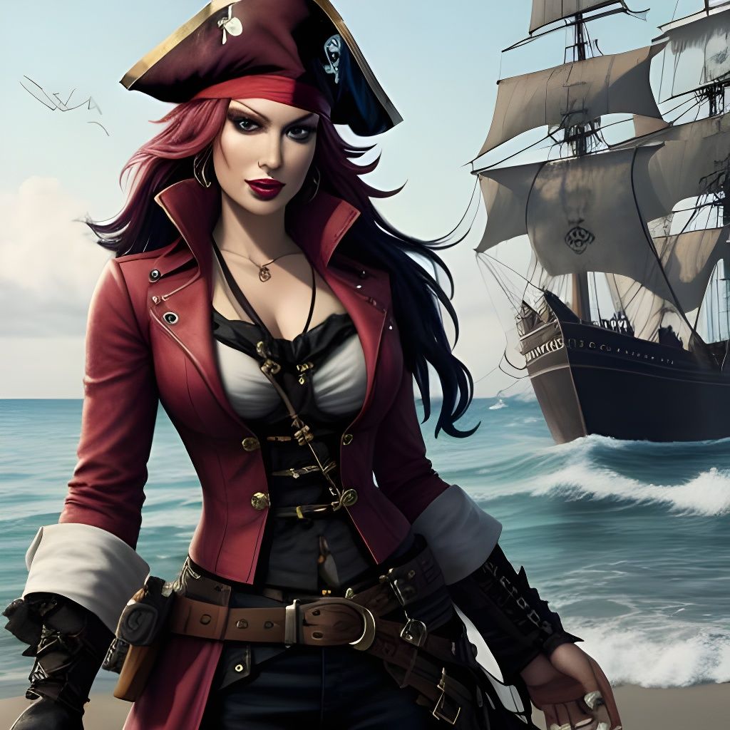 Stylized Portrait of a Pirate Girl