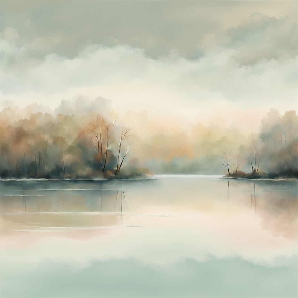 Tranquil Landscape with Gradient Colors and Soft Haze