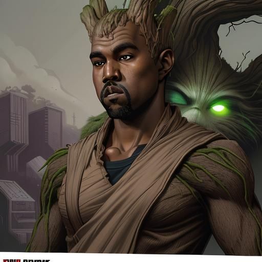 Kanye West as Groot: Comic Book Art