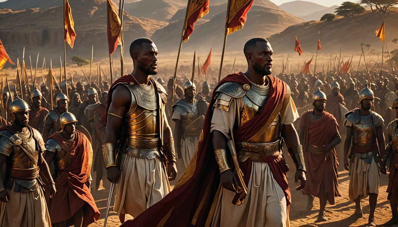 Scipio Africanus Addresses Troops: Hyper-Realistic Illustrat...