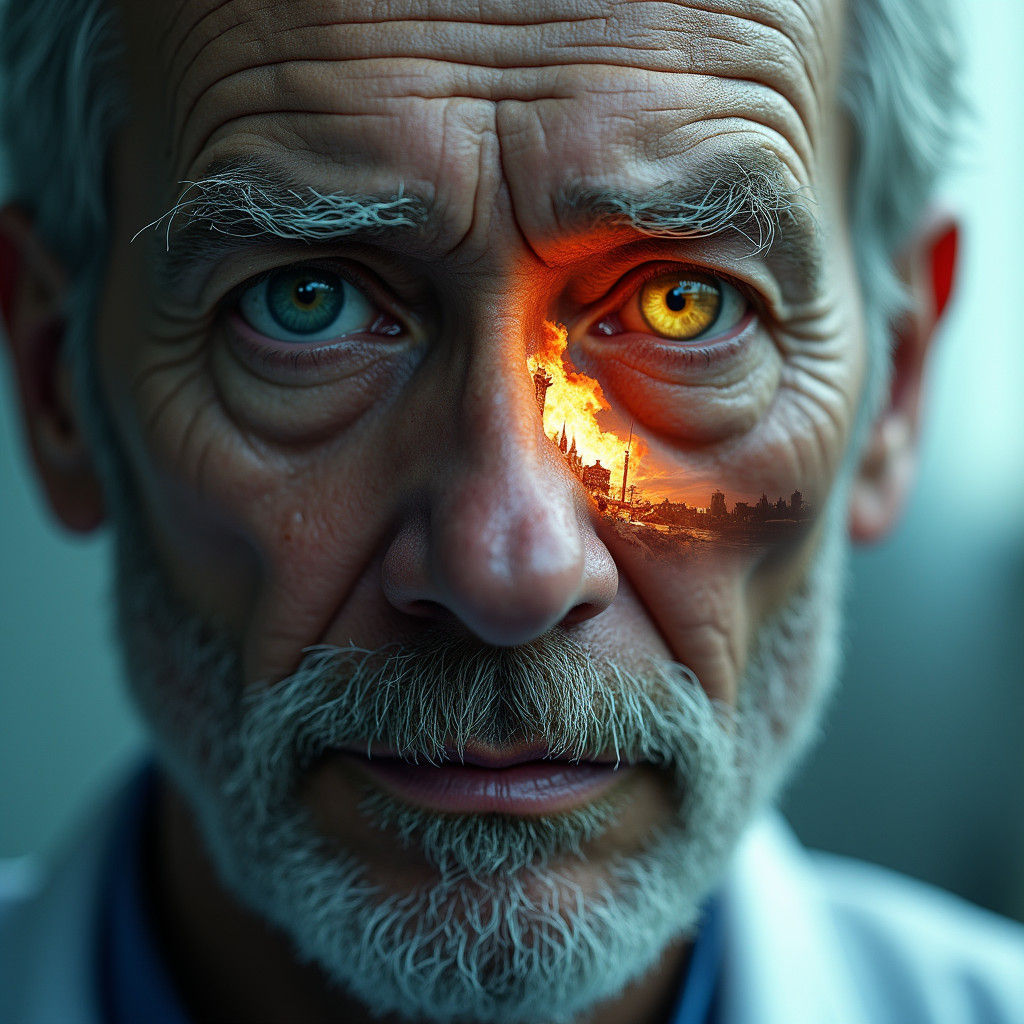 Contrasting Worlds Within a Weathered Soul