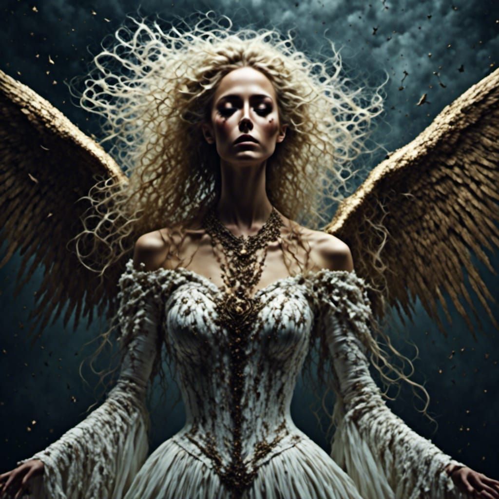 Horrorcore Fallen Angel with Blonde Hair