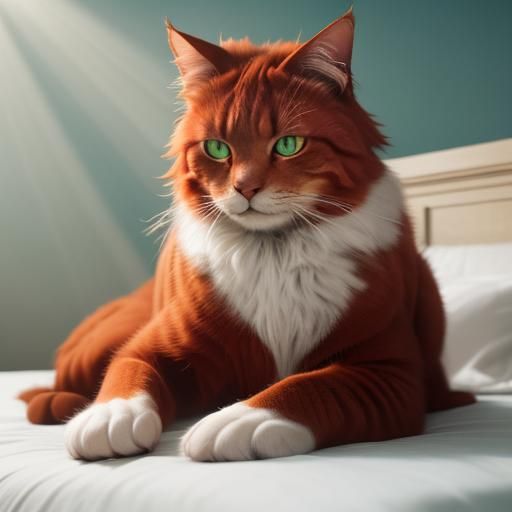 Red Cat Rias Gremory with Green Eyes