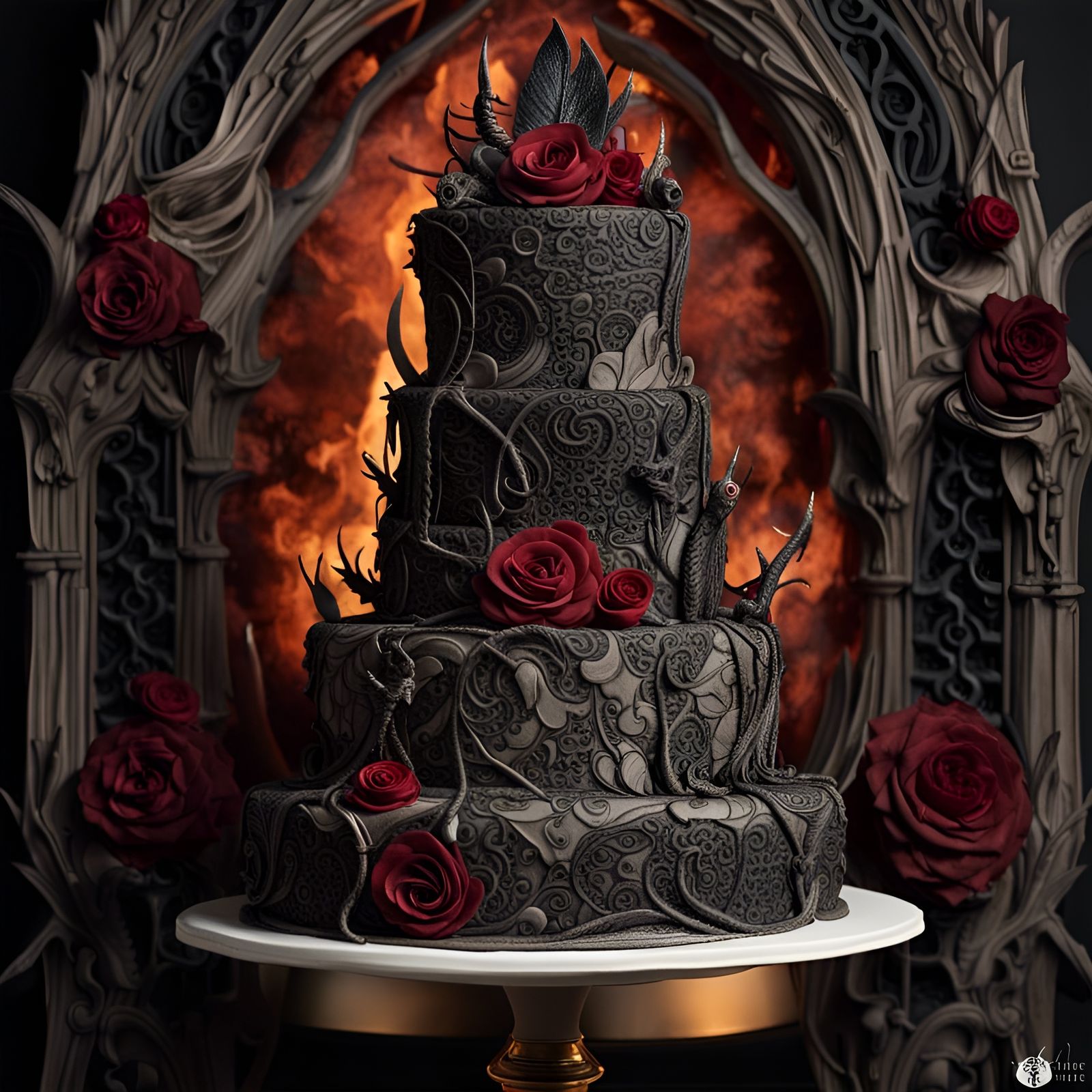 Disturbing Gothic Wedding Cake Scene