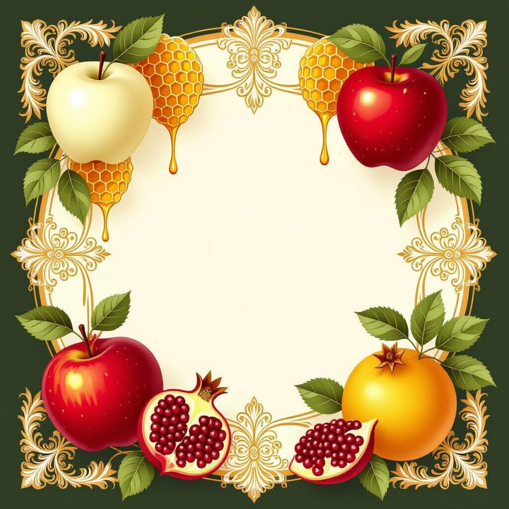 Elegant White and Gold Greeting Card with Fruit Accents