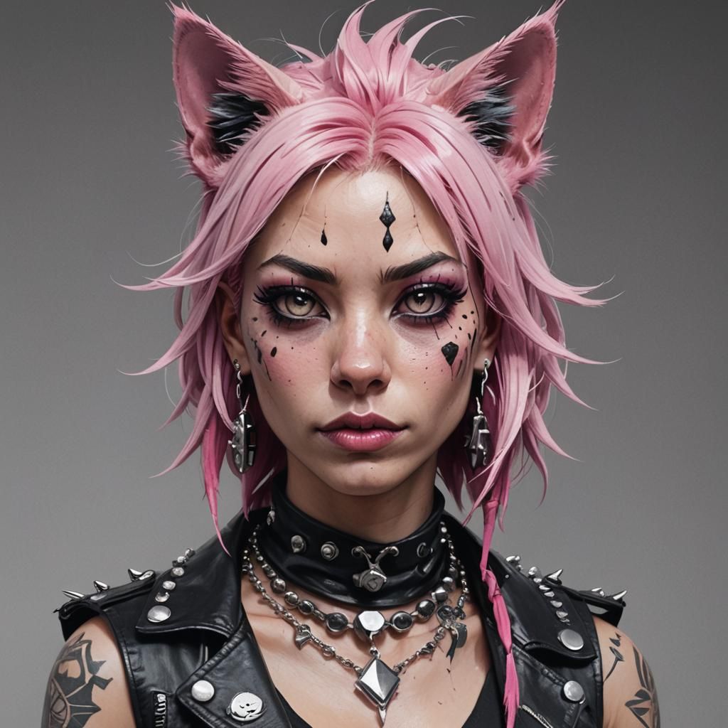 Eye-Catching Cat Anthro Portrait in Artgerm Style