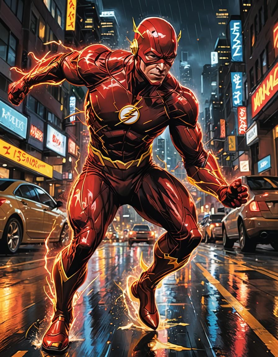 Flash Runs at High Speed, Comic Book Art