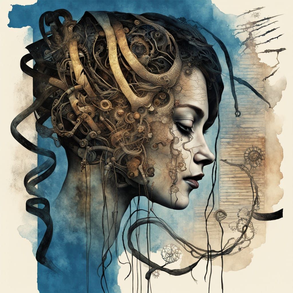 Human-Machine Merger in Dark Fantasy Aesthetic