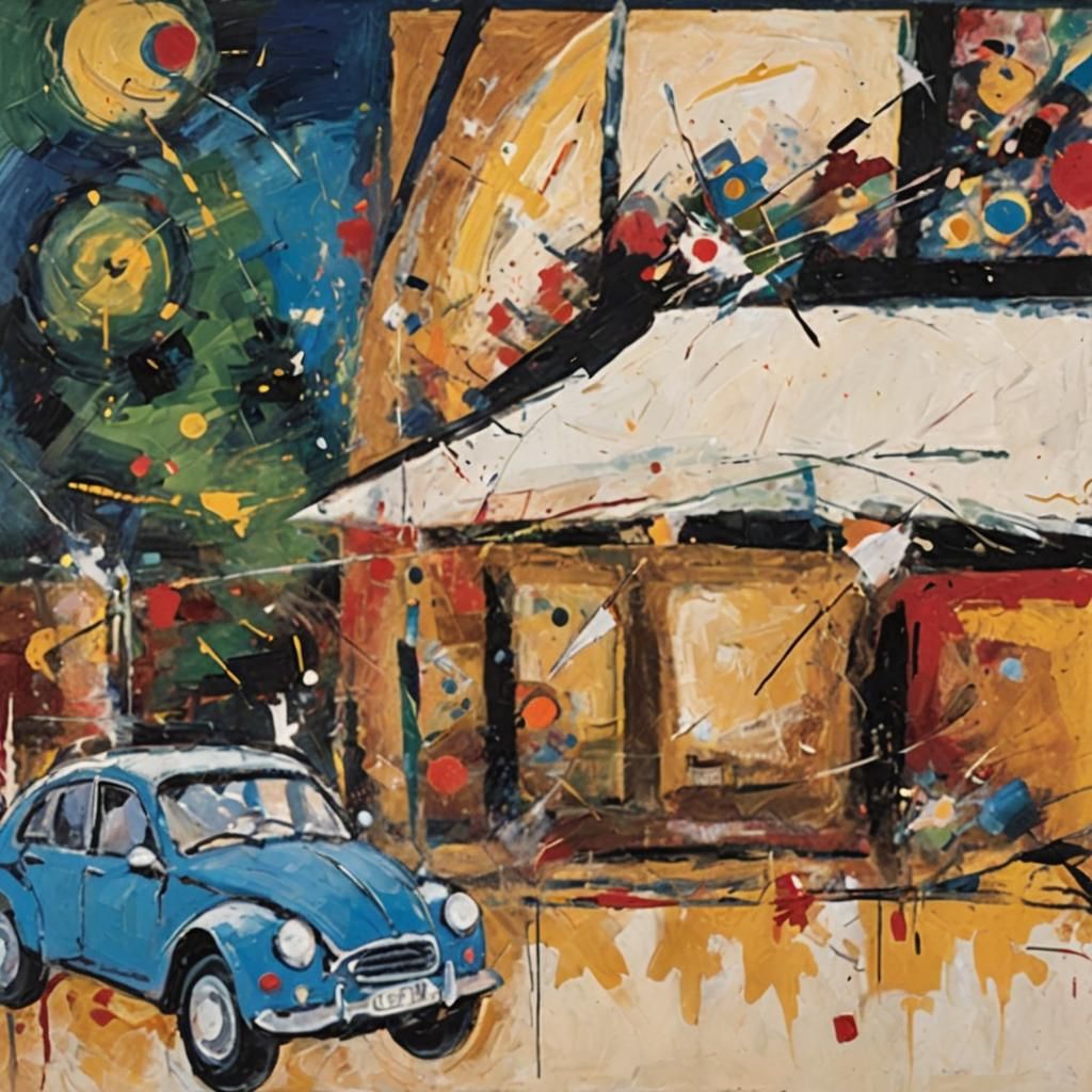 Abstract Expressionism: Swirling Shapes in Kandinsky Style