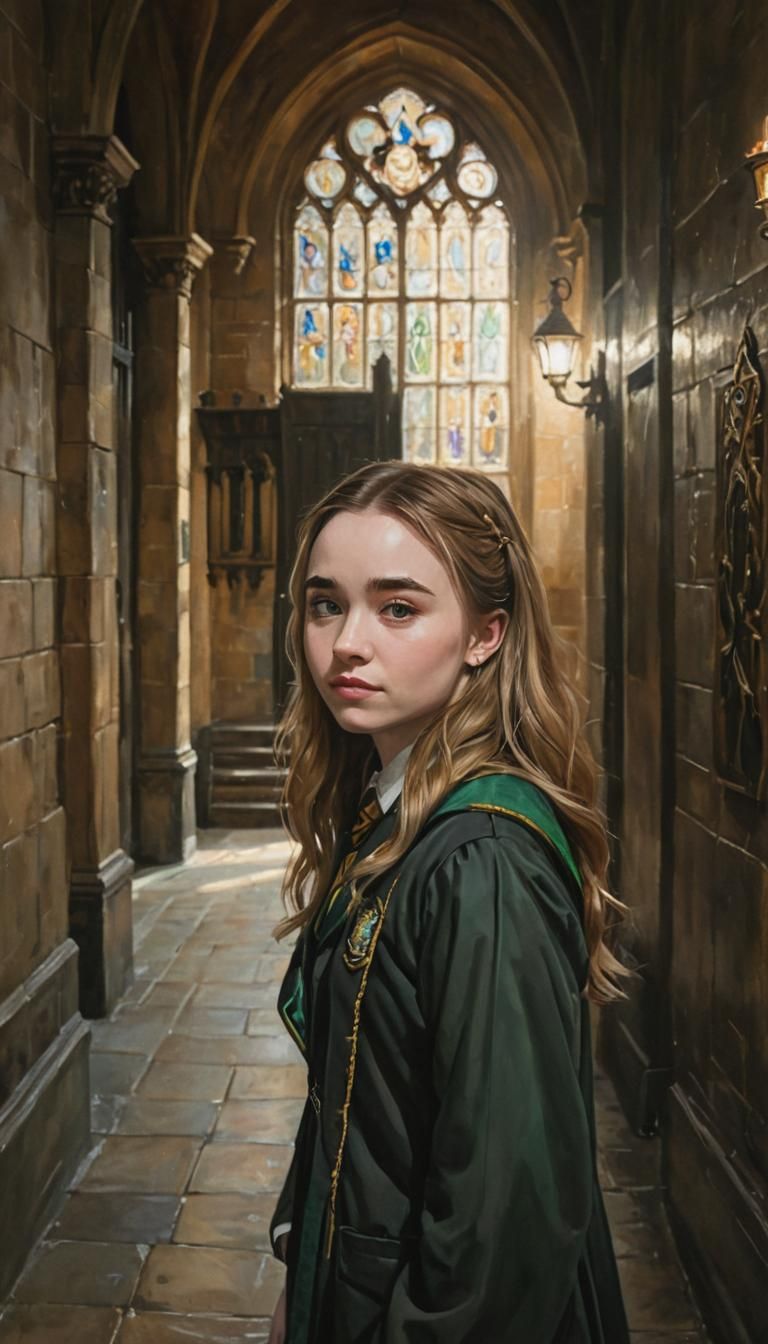 Hogwarts Student Portrait in Gouache Impressionism Style