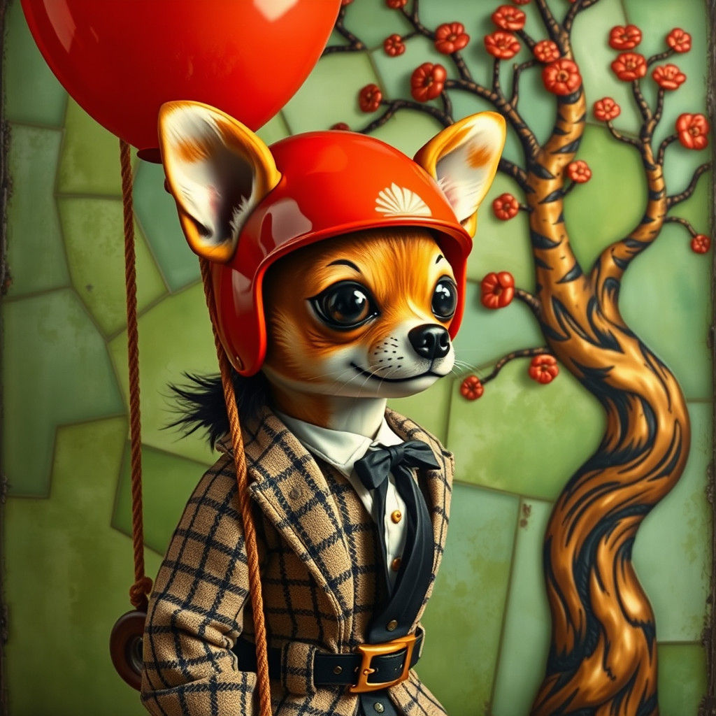 Tiger's Eye Mineral and Spiraling Tree in Splash Art