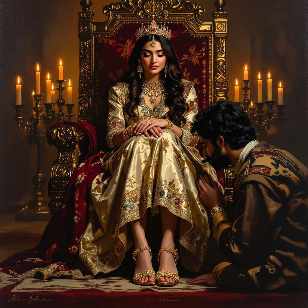 Queen Alia Bhatt on Throne, Subject Kisses Feet