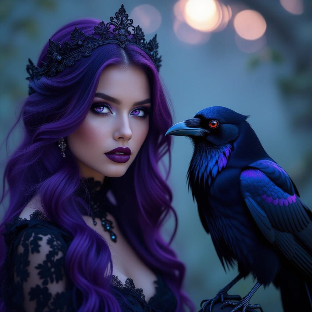 Mystical and enchanting portrait of a young woman with long ...