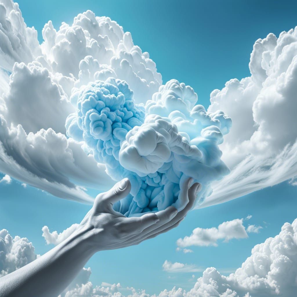 Monochromatic Clouds with Hand of God in 8K