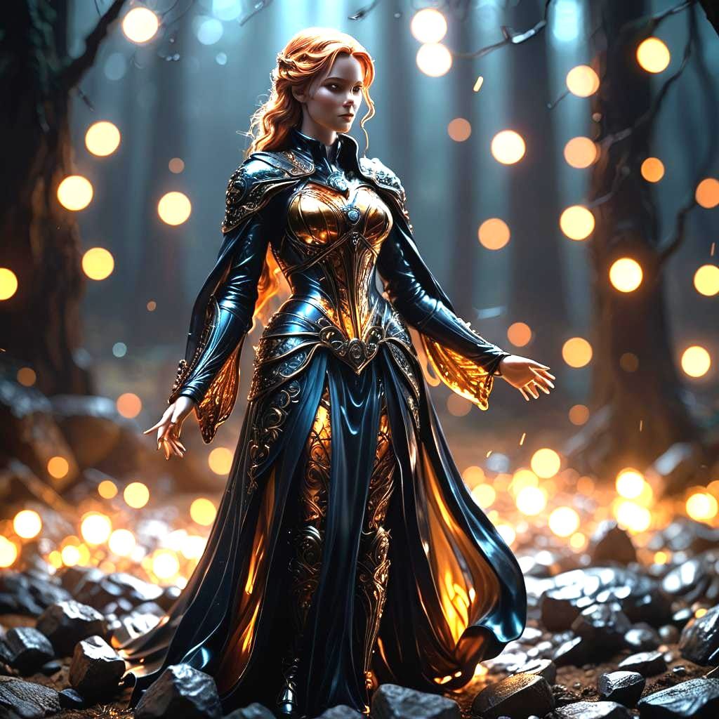 Hyperrealistic Enameled Glass Figurine in HDR