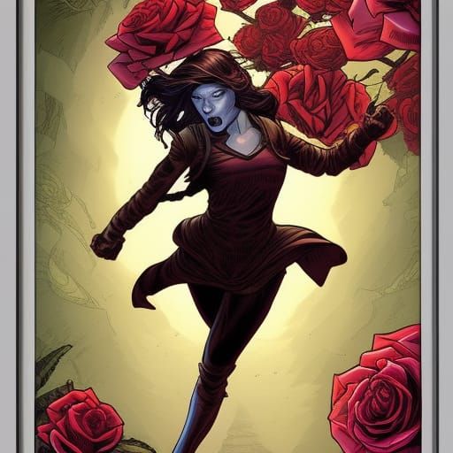 Rose in Comic Book Art Style