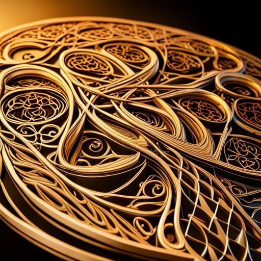 Elegant 3D Sculpture of Letters M and D