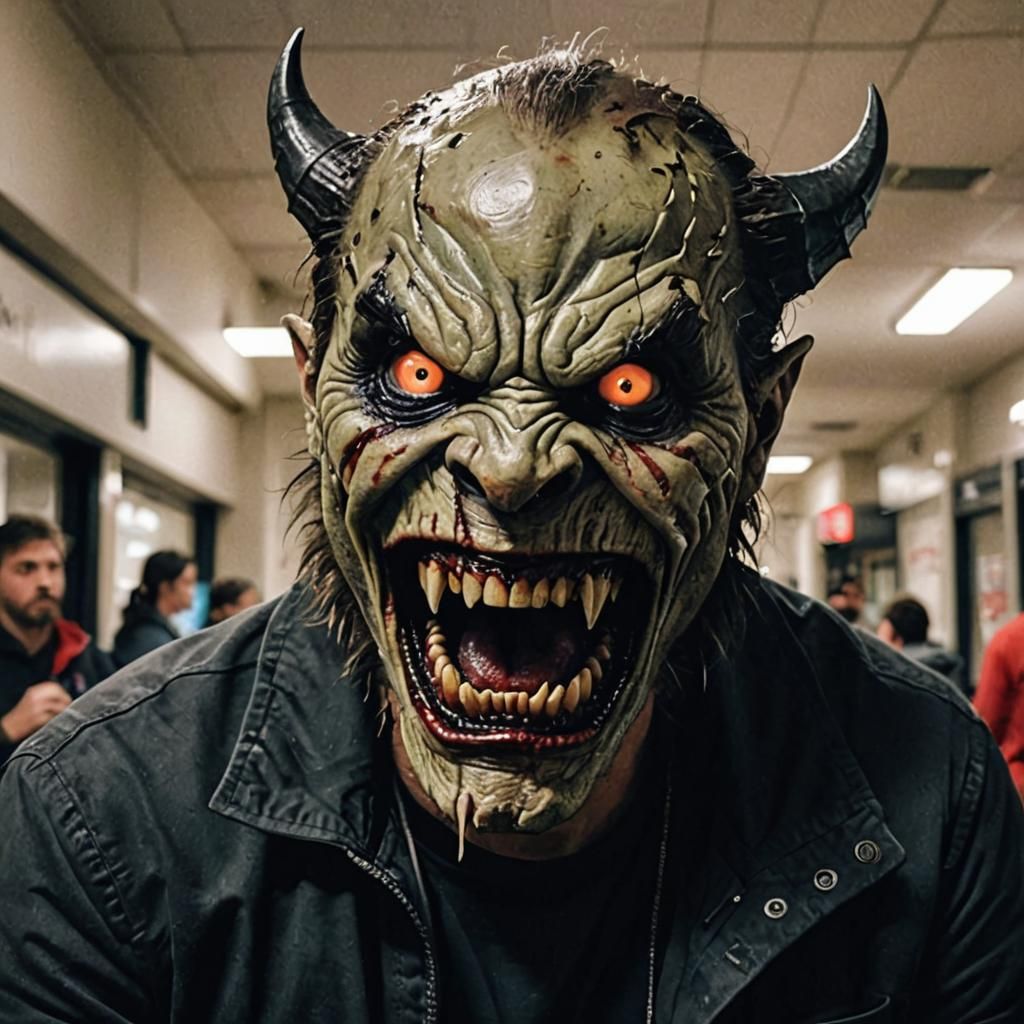 Anything to declare? Yeah. You're scary. It's not Halloween ...