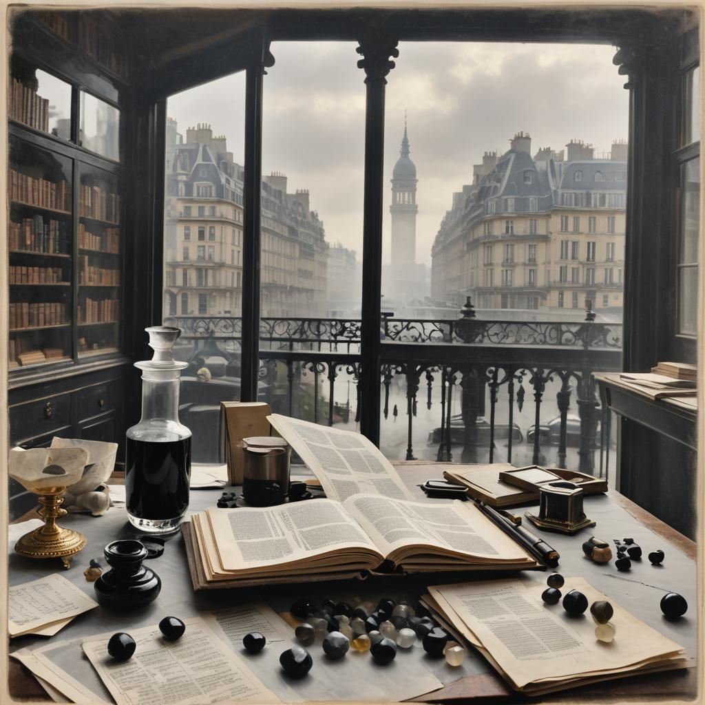 Elegant Library Study with Onyx Stones