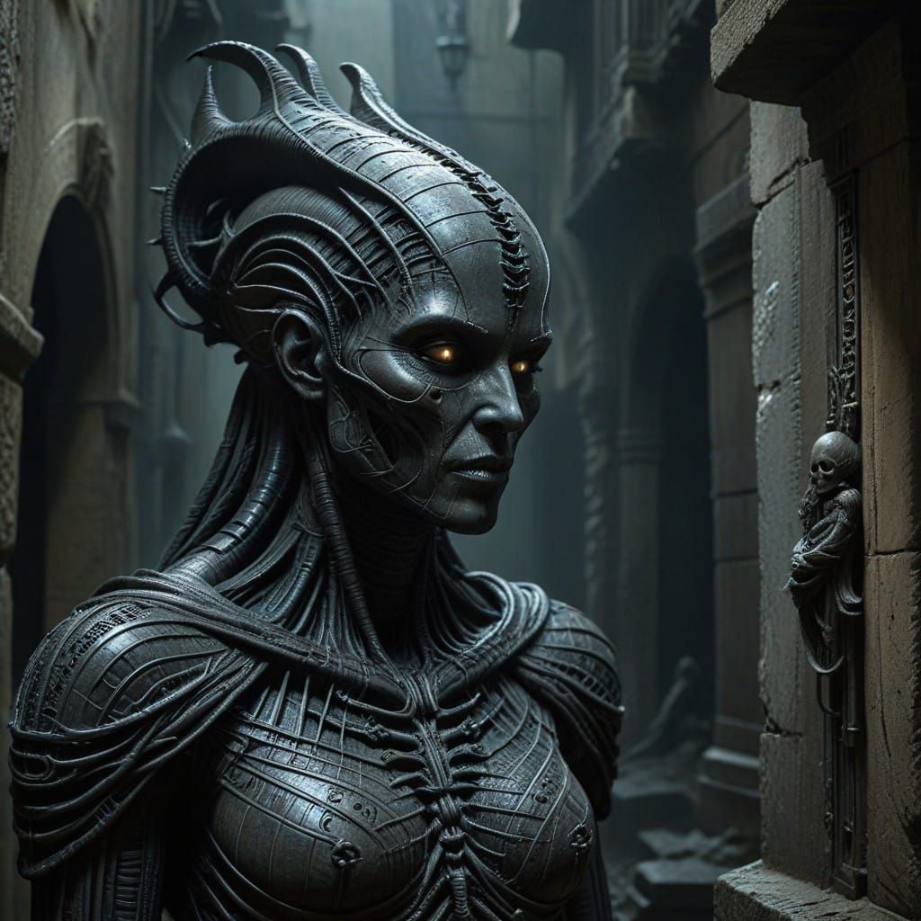 Mysterious Catalan Figures in a Gothic Alleyway