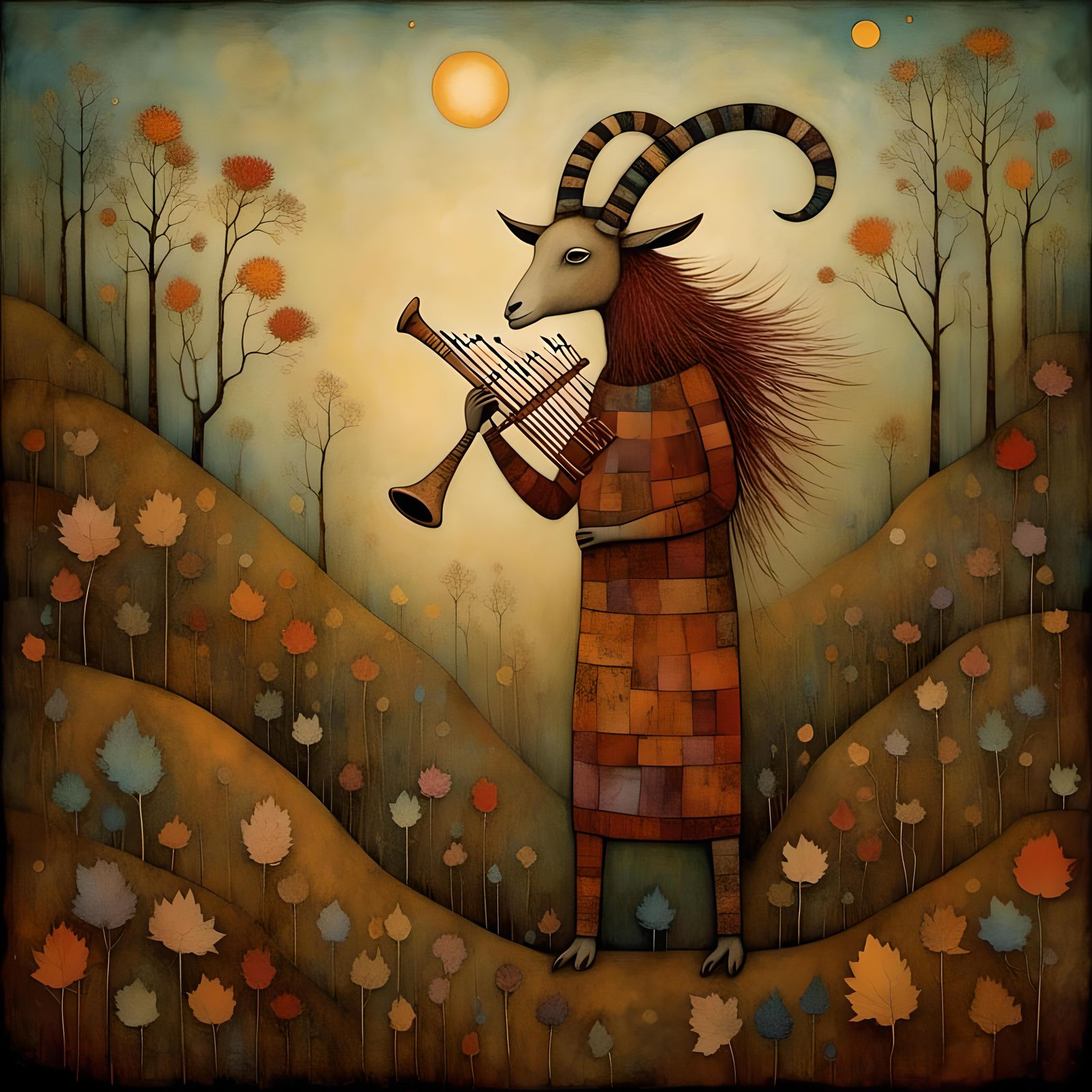 Pan Plays for a Dancing Maiden