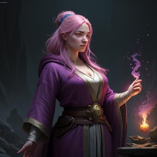 Female Dwarf Caster in Dark Fantasy Style