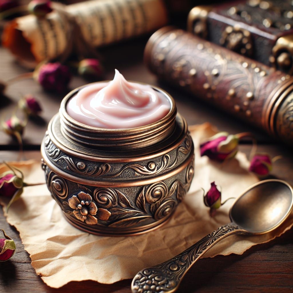 Rosehip Eye Cream in Medieval Style Container