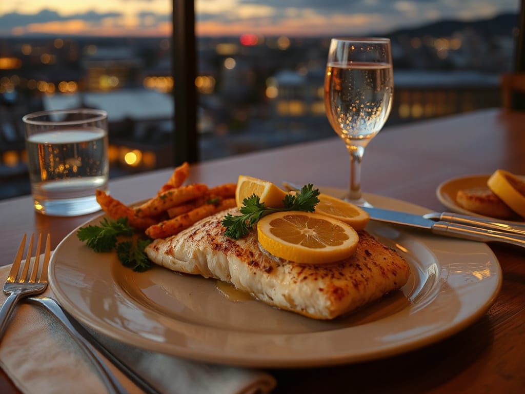 Vibrant Vintage Still Life of Cod Dinner