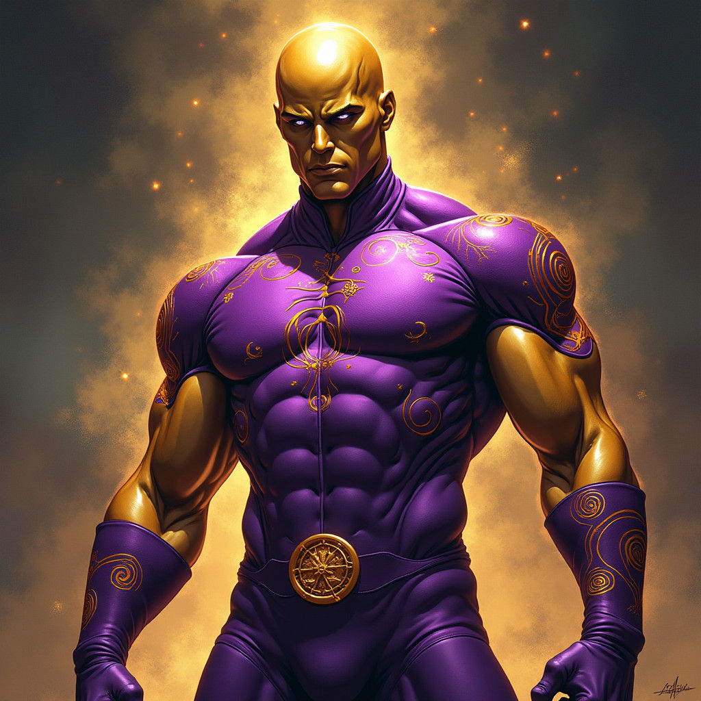 Golden Alchemist in Dynamic Comic Book Art Style