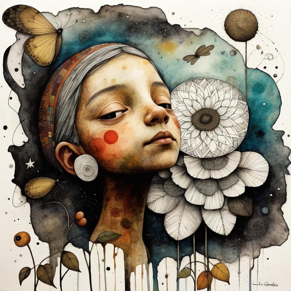 Whimsical Latin American Folk Art Landscape