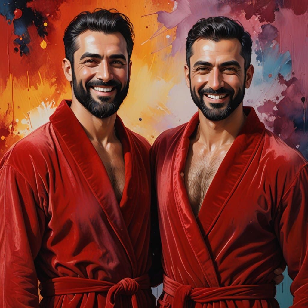 Two Handsome Men in Velvet Robes