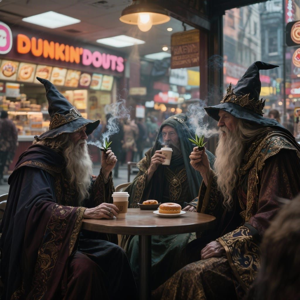 Wizards Smoking Cannabis at Dunkin Donuts