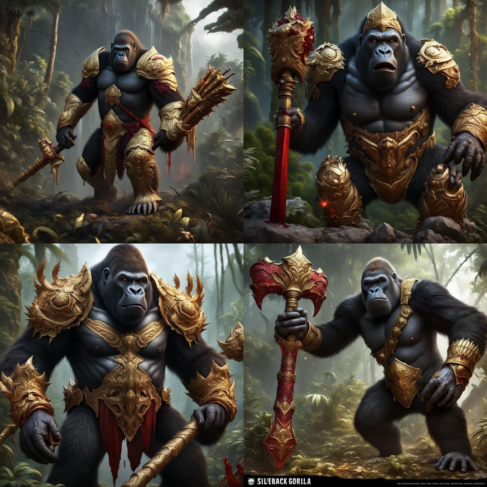 Armored Silverback Gorilla King of the Jungle