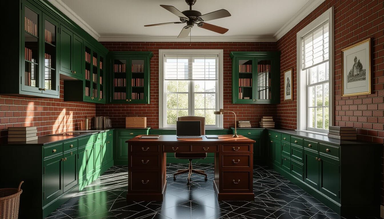Victorian Working Room with Modern Laptop