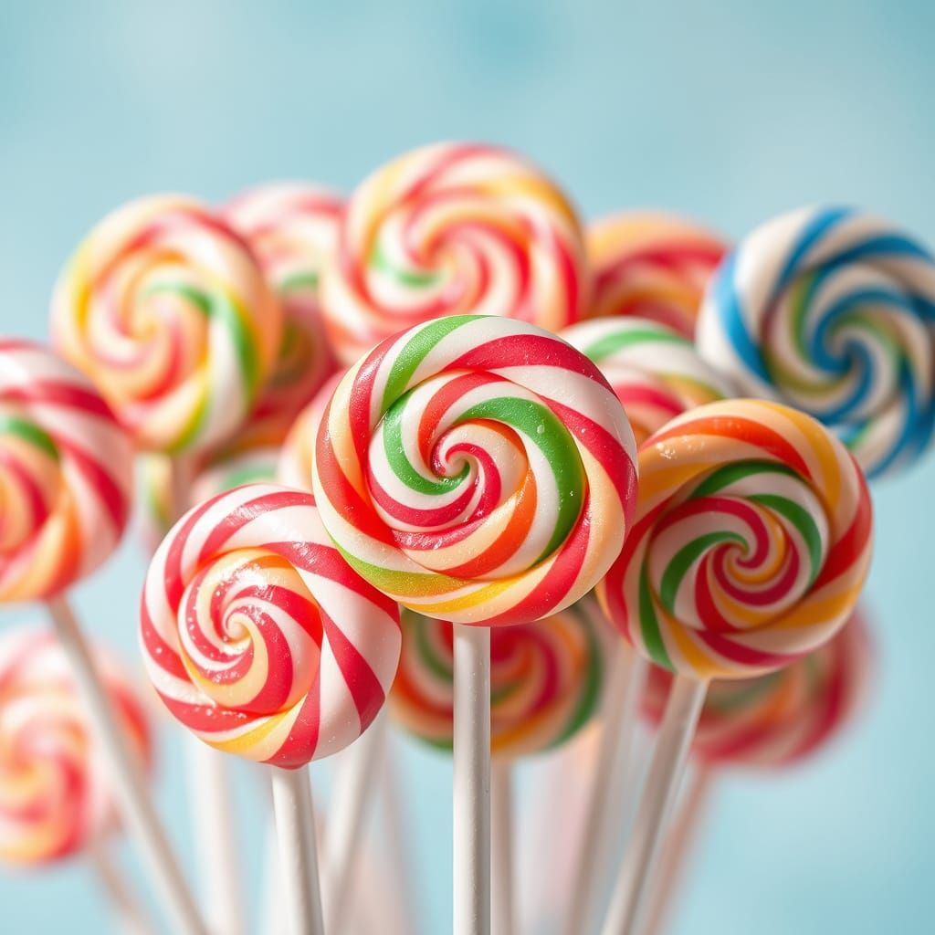 Colorful Lollipops in Studio Photo