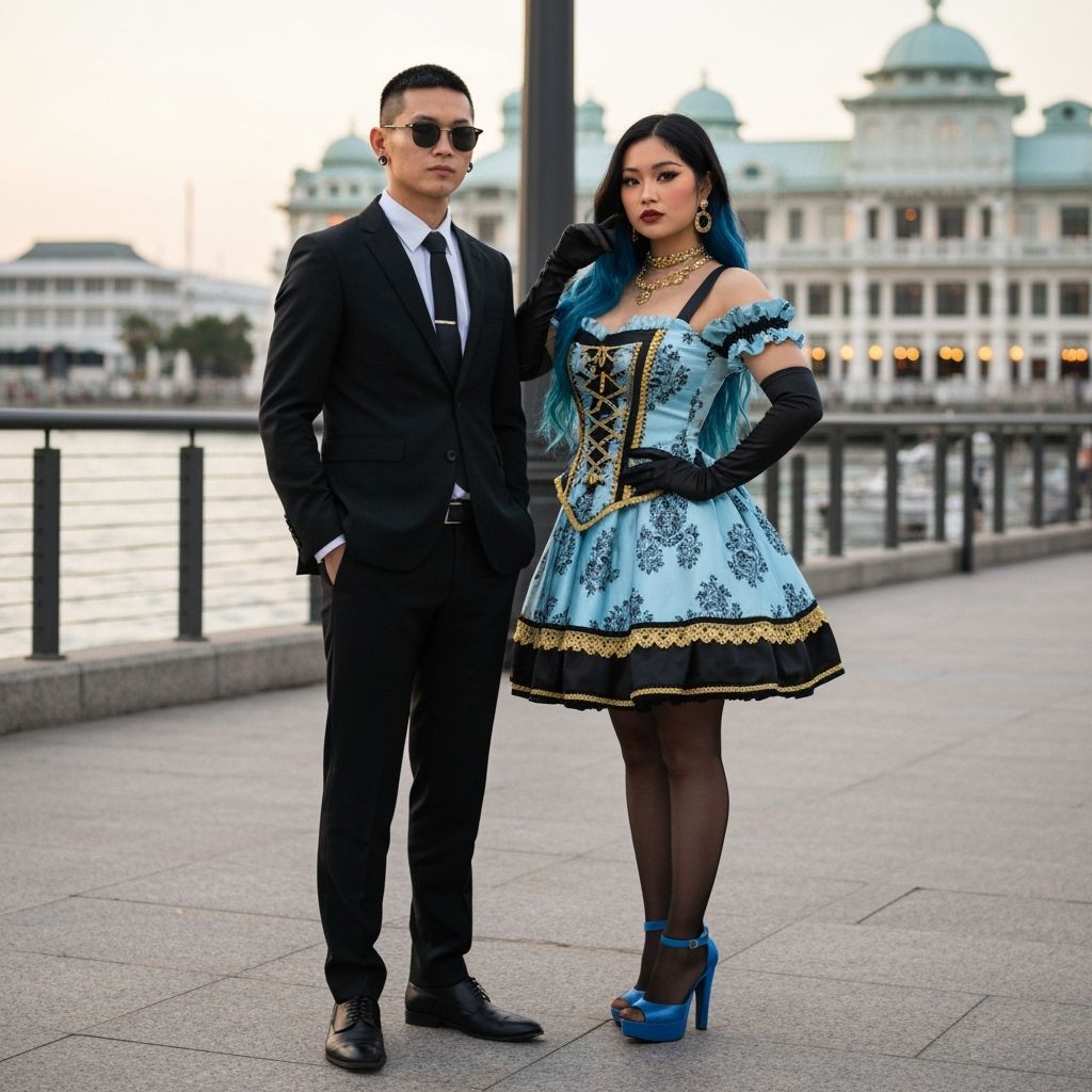 Hitman and Girlfriend at Waterfront Restaurant at Sunset