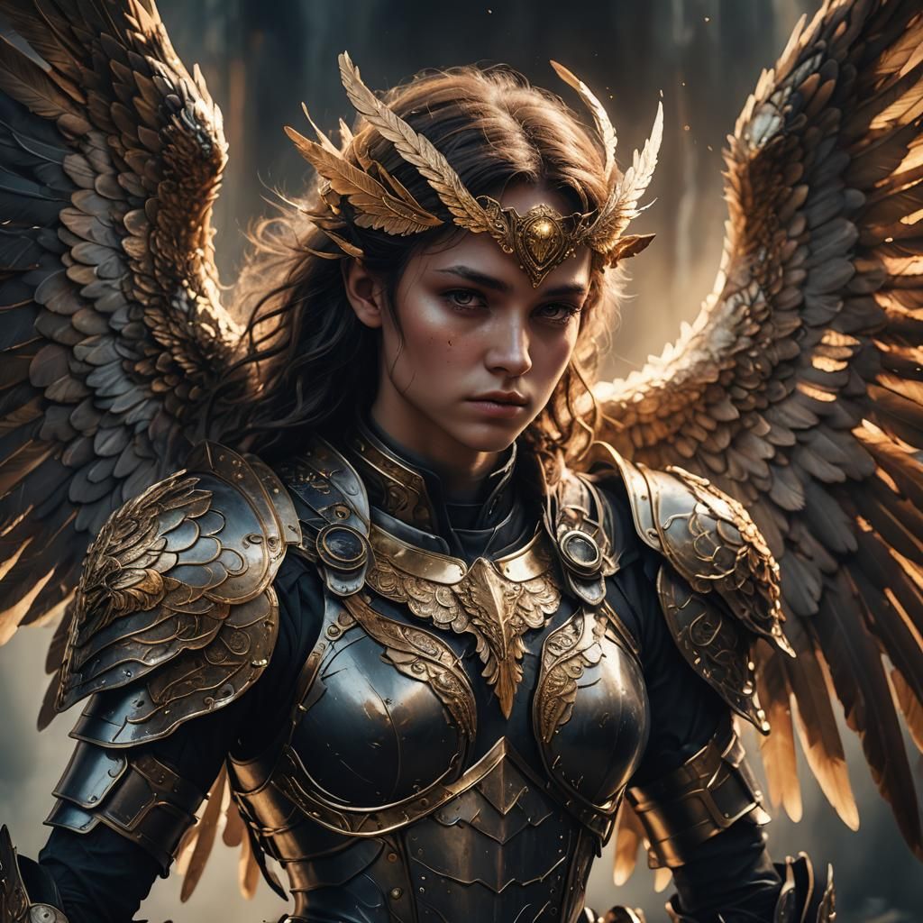Fallen Angel Portrait in Dark Fantasy Style