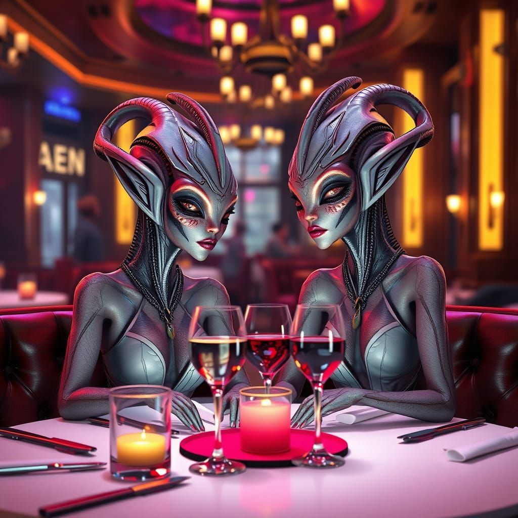 Alien Women on a Galactic Date Night